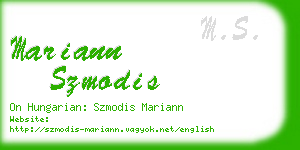 mariann szmodis business card